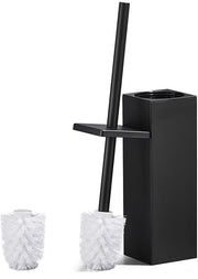 Set di Spazzolini per il Water, Spazzolino per il Water con Supporto & Spatola Inclusa, Set di Spazzolini per il Water Libero con 1 Cappuccio di Ricambio 8 x 8 x 42,5 cm, Nero