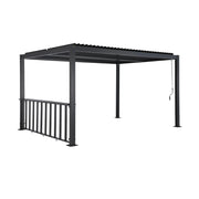 Pergola bioclimatica  3x4m in alluminio e acciaio + bar 3m, antracite