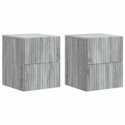 Mobiletto da notte a muro 2 pcs Grigio Sonoma 33 x 34,5 x 40 cm
