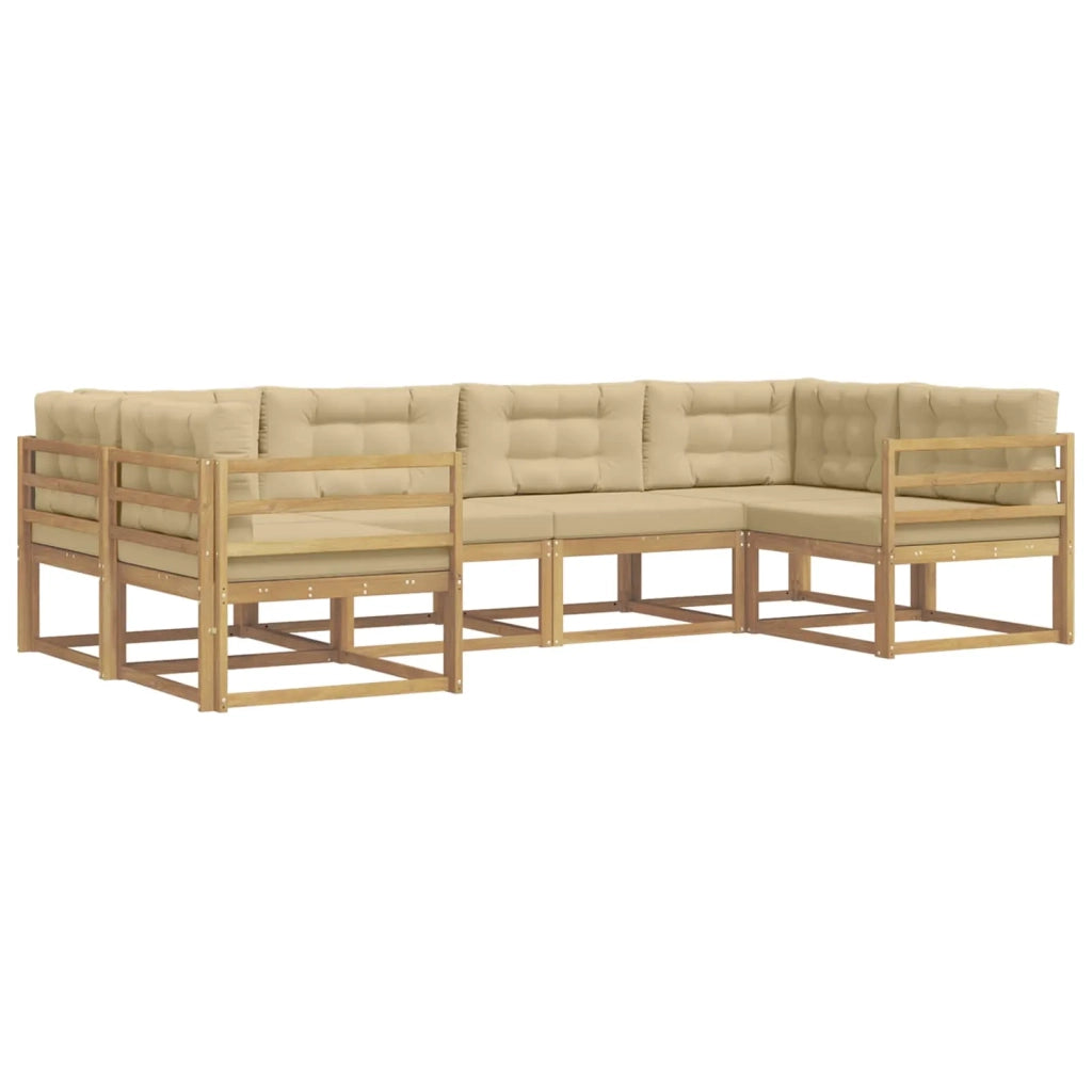 Set di divani da esterno 6 pz Bianco e Beige 3386922