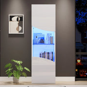 Vetrina lucida, illuminazione a LED, ante in vetro,35 x 50 x 165 cm, bianca