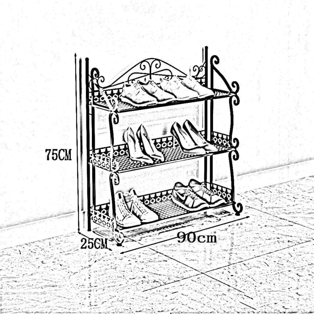 scarpiera Scarpiera per la casa Scarpiera Scarpiera Scarpiera Scarpiera Semplice Europea Multistrato in Ferro battuto Supporto Economico Pieghevole in Acciaio Inossidabile per la Porta del Soggio
