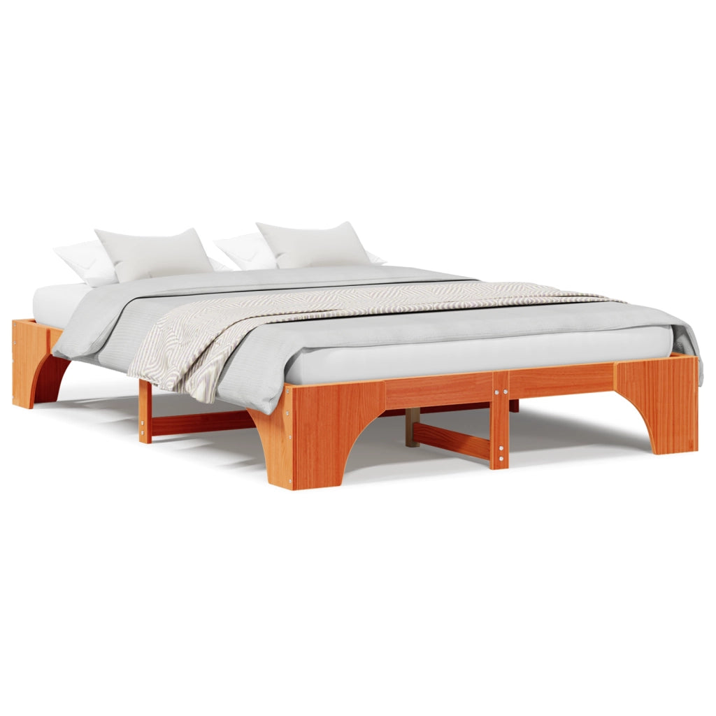 Struttura Letto Marrone Cerato Legno 160 x 200 cm Durevole