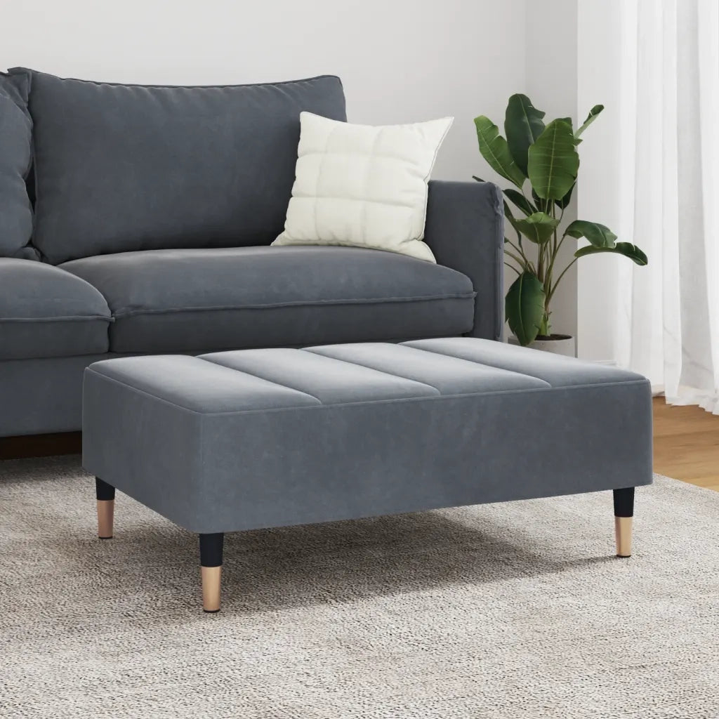 Poggiapiedi Grigio Scuro 77x55x31 cm in Velluto