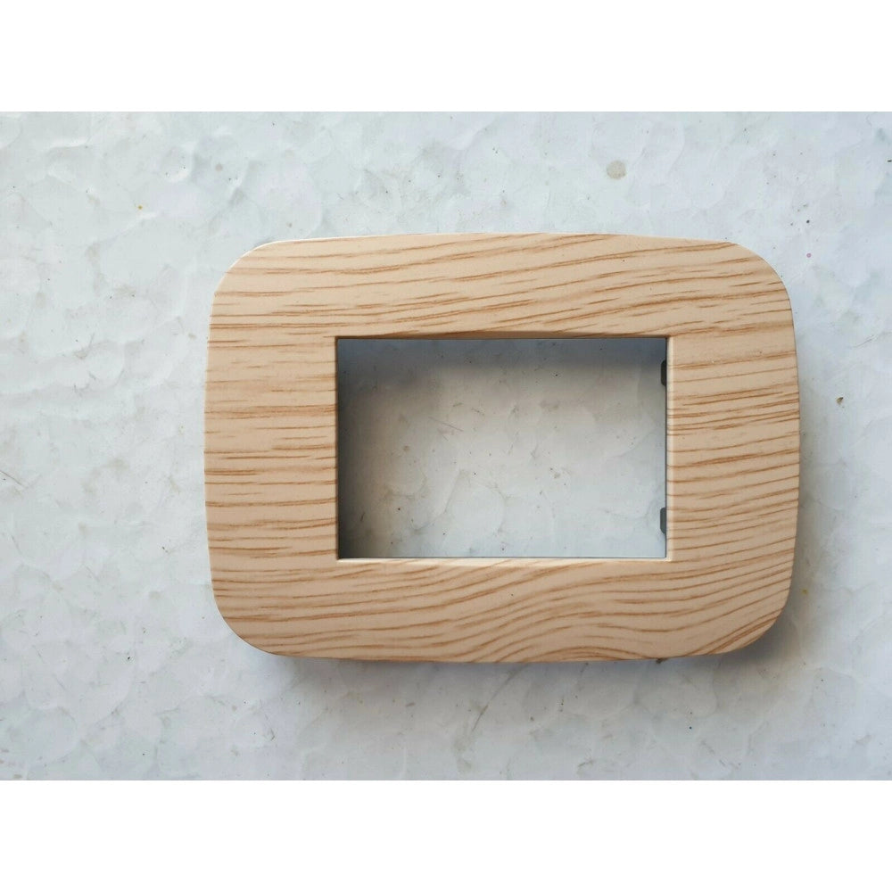 Trade Shop - Placca Placchetta Placchette Compatibili Per Serie Axolute Bticino Colorate Fori - Legno Chiaro -3 Fori     -