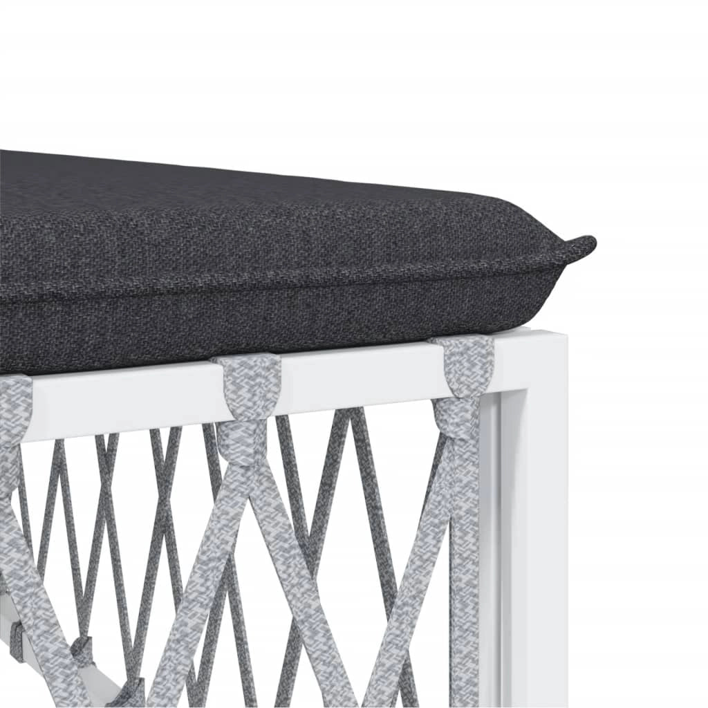 Mobili da giardino mobili da esterno set di mobili con cuscini 6 pezzi acciaio bianco 02_0018318