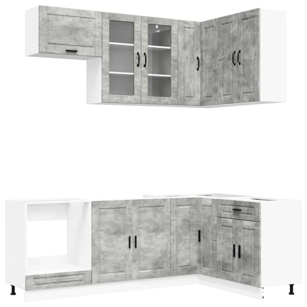 Unità Cucina PORTO 8 pcs Grigio Cemento Legno ingegnerizzato 3438490