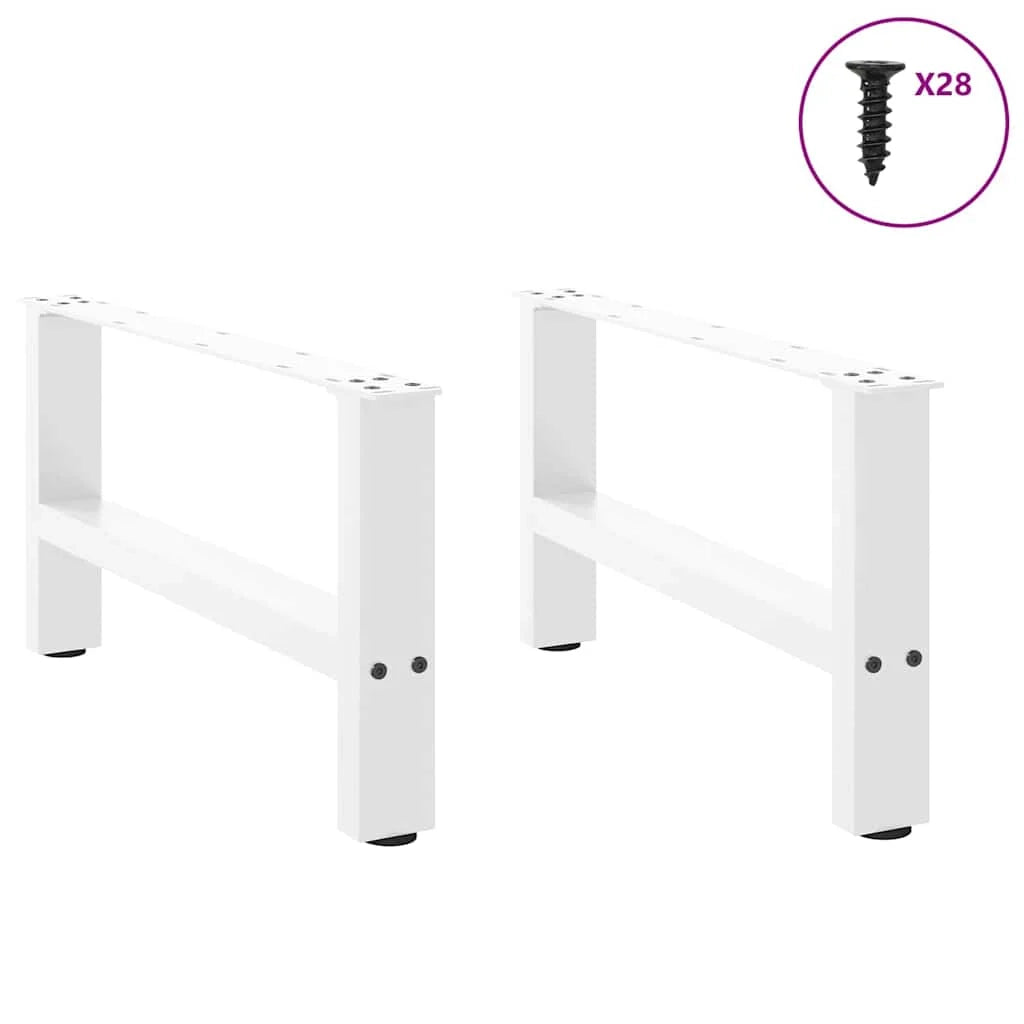 Set di 2 gambe per tavolino da caffè moderne con piedini regolabili 70 x 31 cm acciaio bianco 02_0057509
