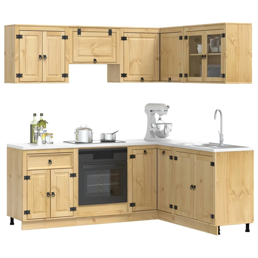 Armadietto con porta SKI 8 pcs Marrone Miele Pino massello