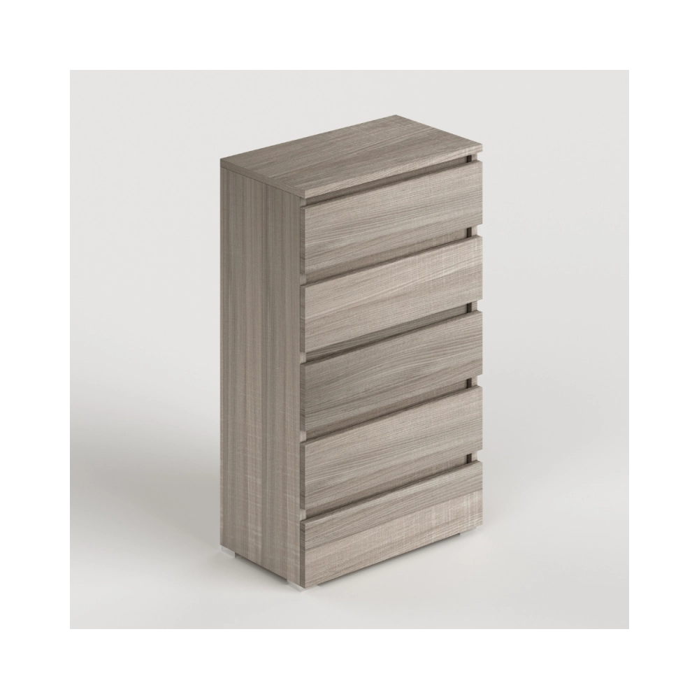 Cassettiera 5 cassetti 75x40x127 MONTATA colore olmo