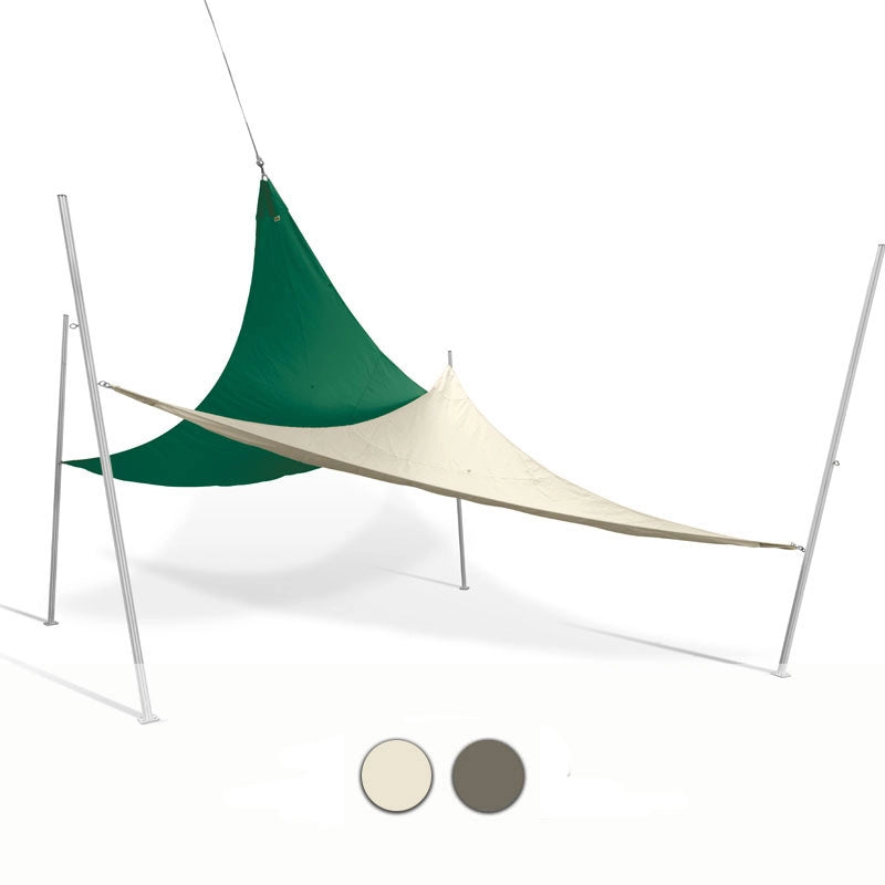 Vela ombreggiante in poliestere con tiranti, triangolare 5x5x5 m - Vela Ombreggiante In Poliestere Con Tiranti, Triangolare 5x5x5 M Colore Tortora Colore: Ecru