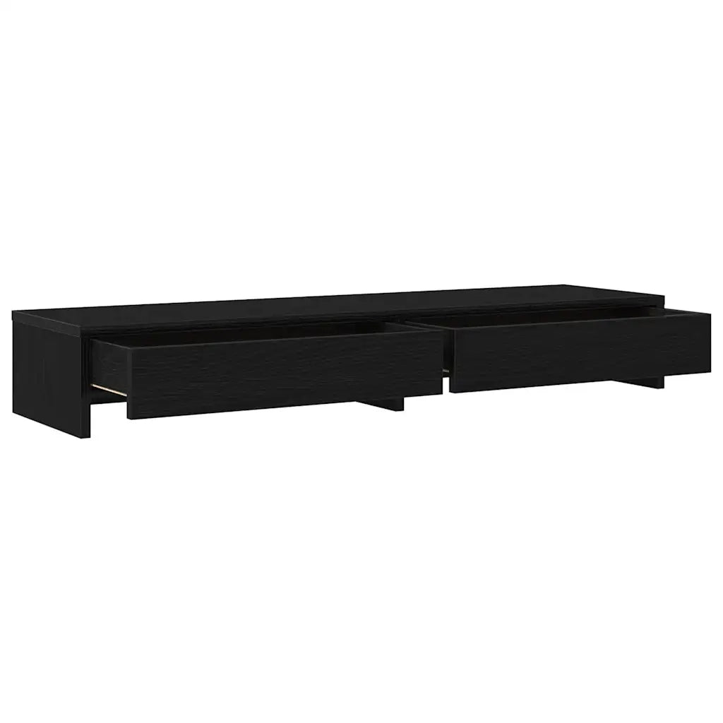 vidaXL Supporto Monitor con Cassetti Rovere Nero 100x27x15 cm