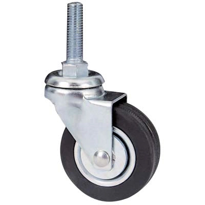RUOTA A FORCELLA GIREVOLE PERNO FILETTATO 160B AVO - A/ZINCR/GOMMA NERA D.MM 50X18 F.MA 8X30- 4 pezzi