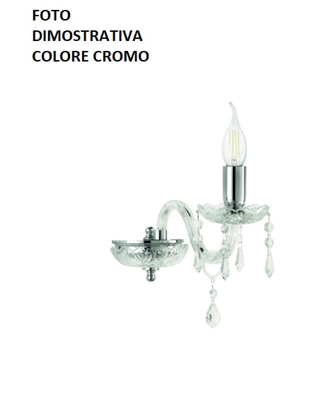 DALLAS/2 APPLIQUE CROMO E CROMO 2 LUCI ATTACCO E14 L.35CM