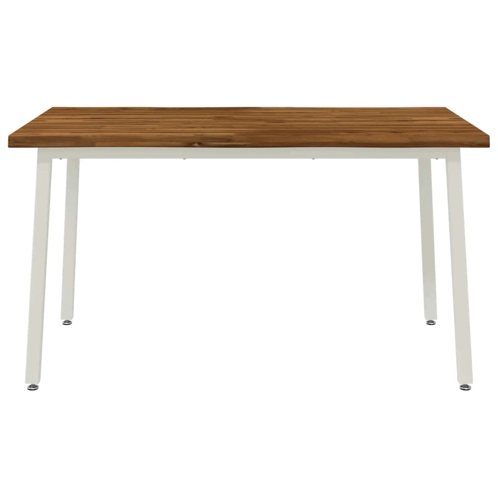 120 x 90 x 75 cm Legno di Acacia Massello Naturale e Bianco 937548