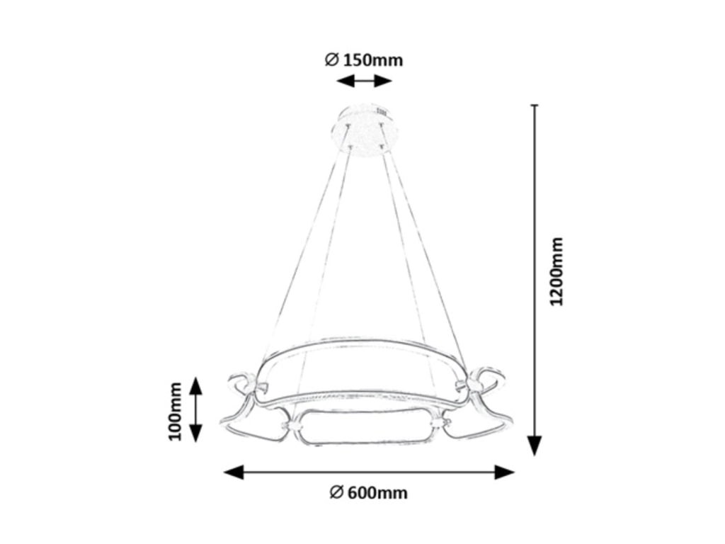 Lampadario LED moderno 67W cromo satinato Fringilla Rabalux