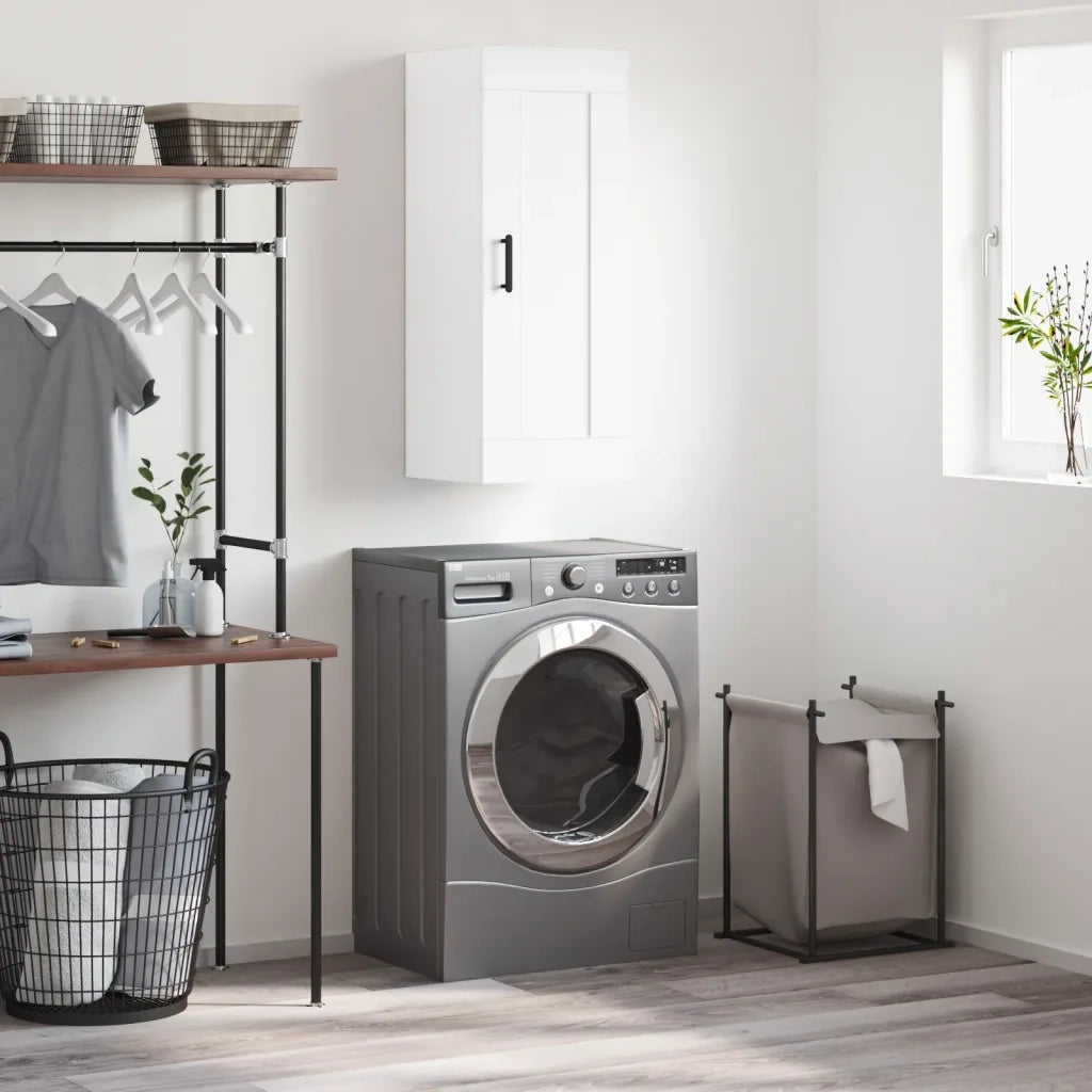 Mobile a Parete Bianco 34,5x34x90 cm in Legno Multistrato 830508