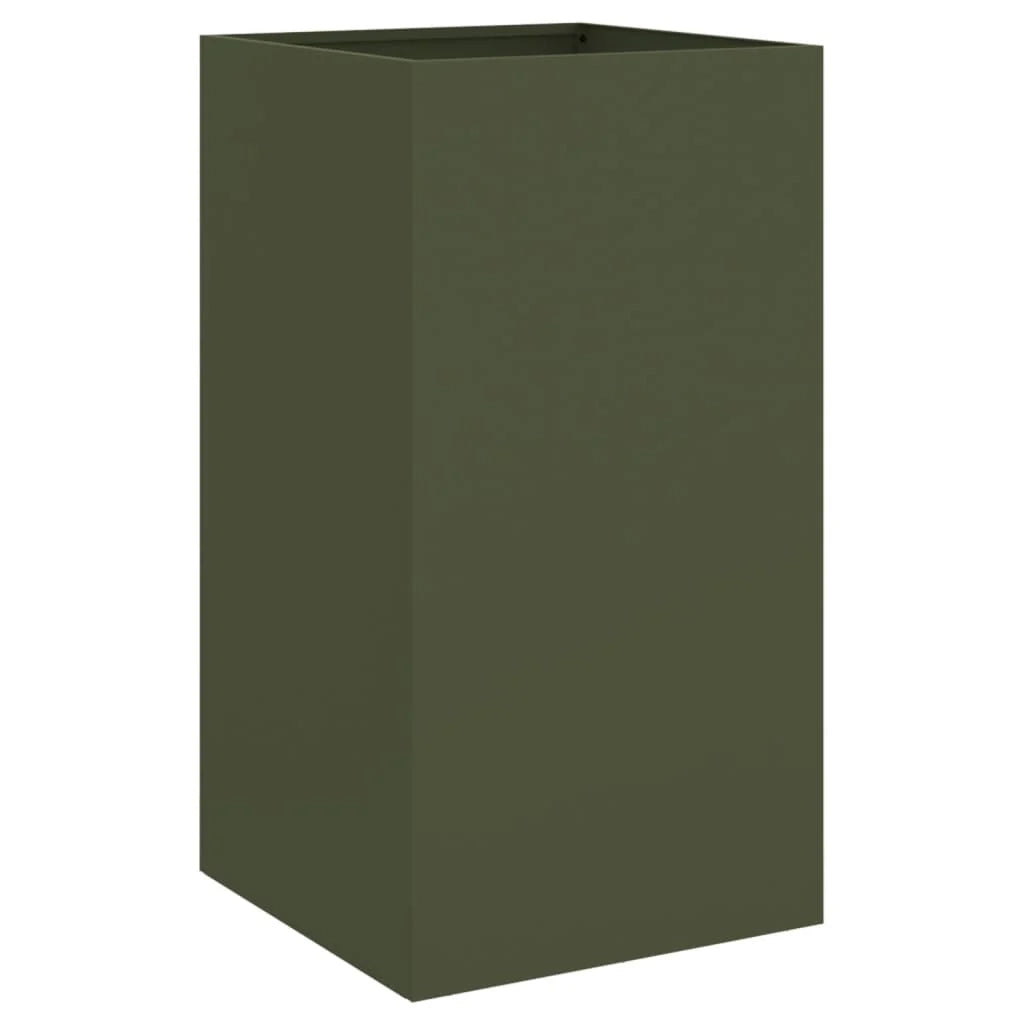 Aiuola/fioriera rialzata color oliva per piante fiori e patio/giardino 42 x 38 x 75 cm acciaio verde 02_0038698