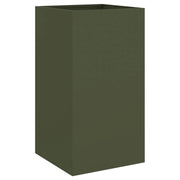 Aiuola/fioriera rialzata color oliva per piante fiori e patio/giardino 42 x 38 x 75 cm acciaio verde 02_0038698