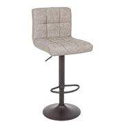 Set di 2 Sgabelli da Bar Regolabili in Similpelle Vintage Trapuntata - BLACKCOFFEE