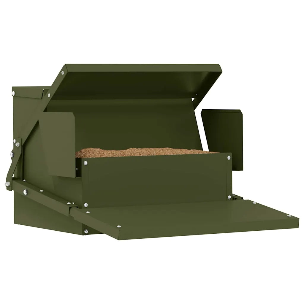 Mangiatore a Pedale per Pollo Verde oliva 50 x 40 x 29 cm