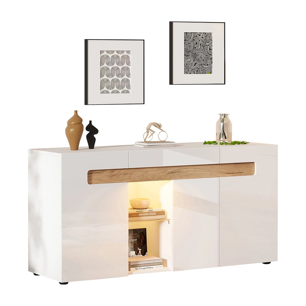 Buffet - Xylo - 3porte LED app 140x40x70cm vetro