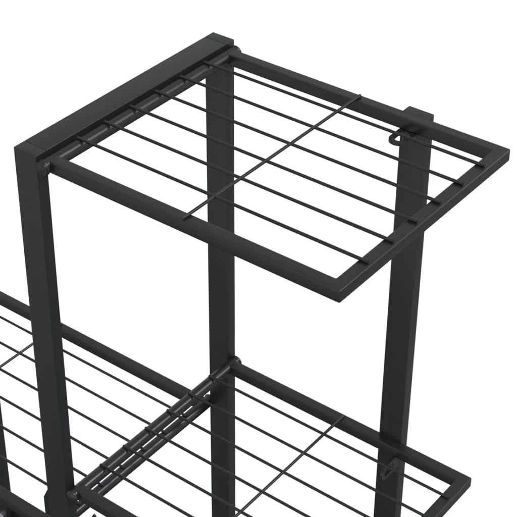 Portavasi mobile portafiori su ruote 94,5 x 25 x 92,5 cm metallo nero 02_0045184