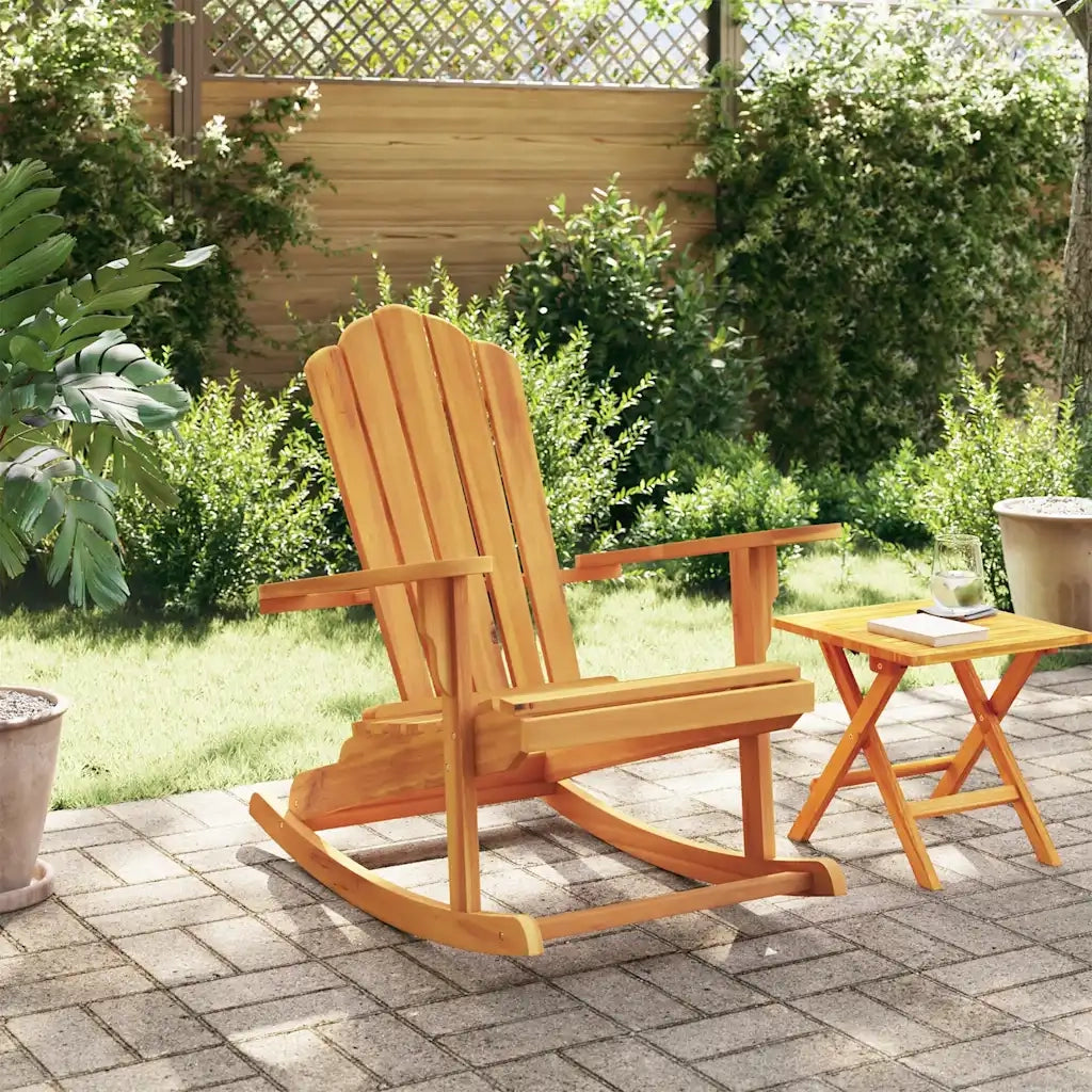 Sedia Dondolo Adirondack da Giardino in Legno Massello Teak 4008082