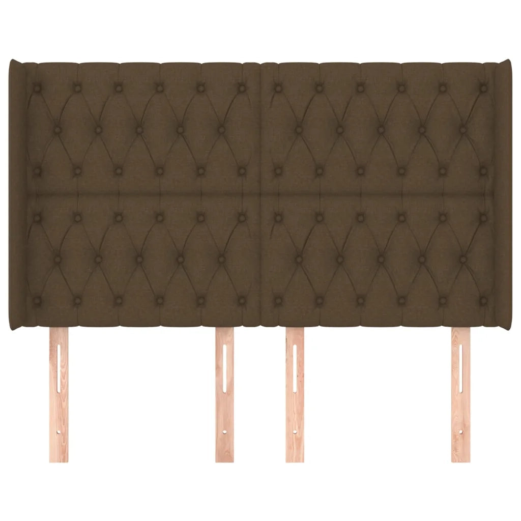 Testiera ad Orecchio Marrone Scuro 163x16x118/128 cm in Tessuto 3119925