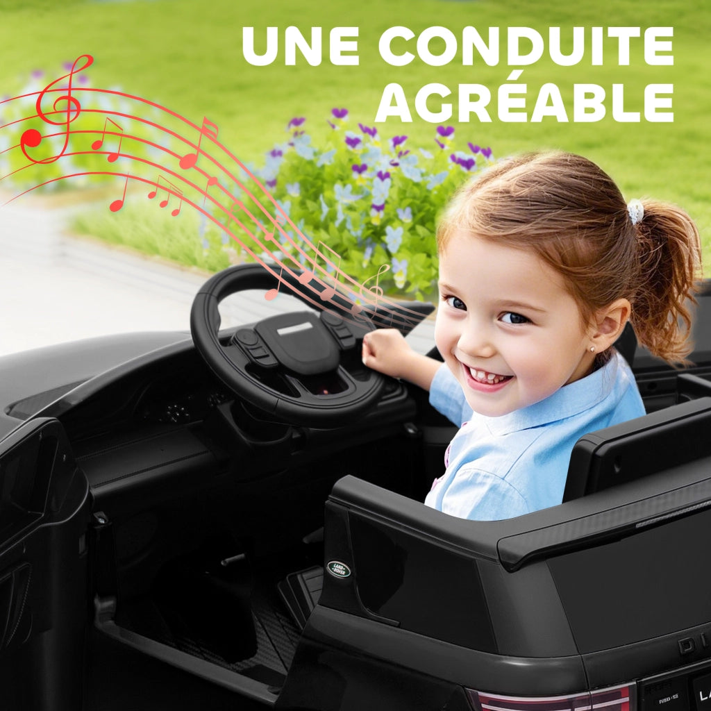 Veicolo elettrico per bambini Land Rover Discovery Sport ¨C zephmum ¨C 12V, telecomando, LED, nero