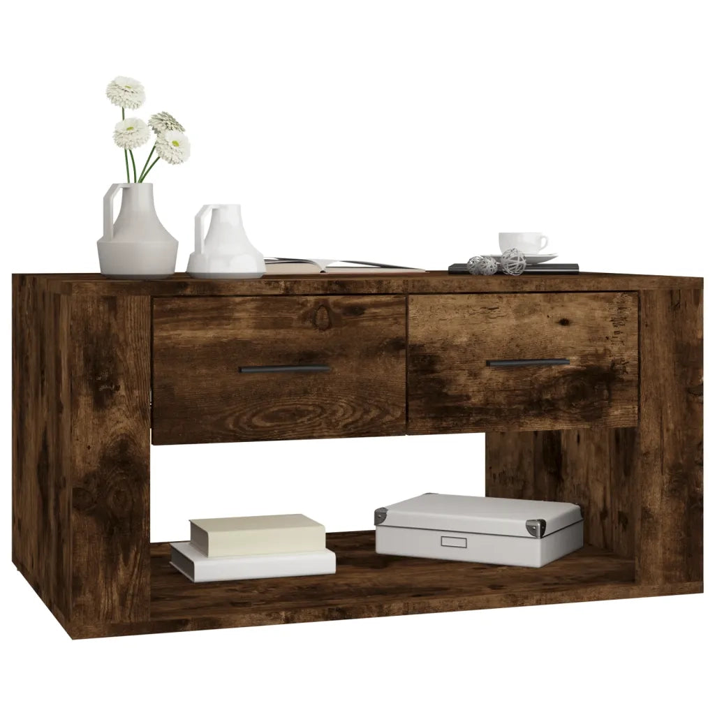 Tavolino da Salotto Rovere Fumo 80x50x40 cm Legno Multistrato 816533