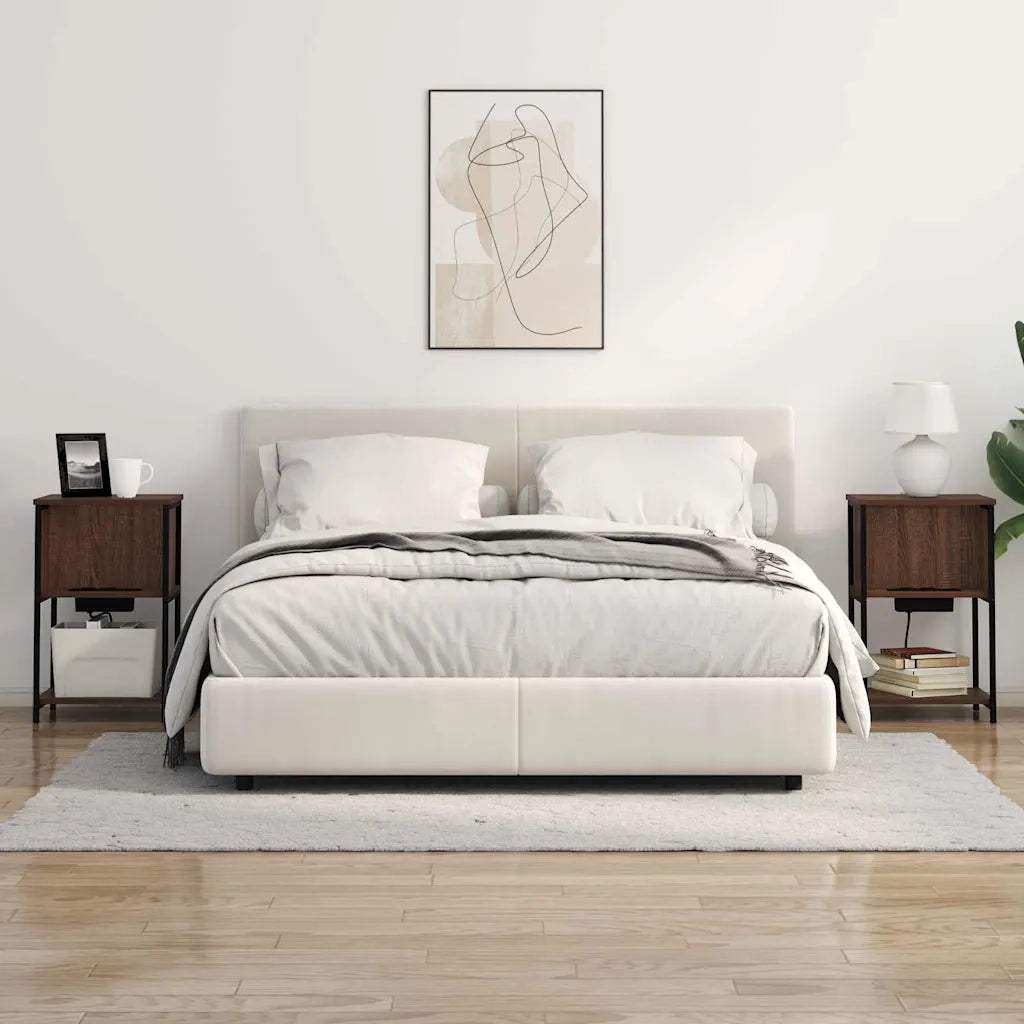 vidaXL Armadio da Notte 2 pcs Rovere marrone 38 x 31 x 61 cm