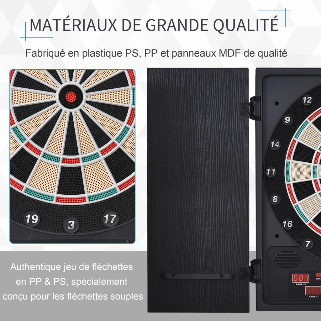 Bersaglio Freccette Elettronico ¨C Xylo ¨C 27 Giochi 202 Varianti Display LED 8 Giocatori Nero