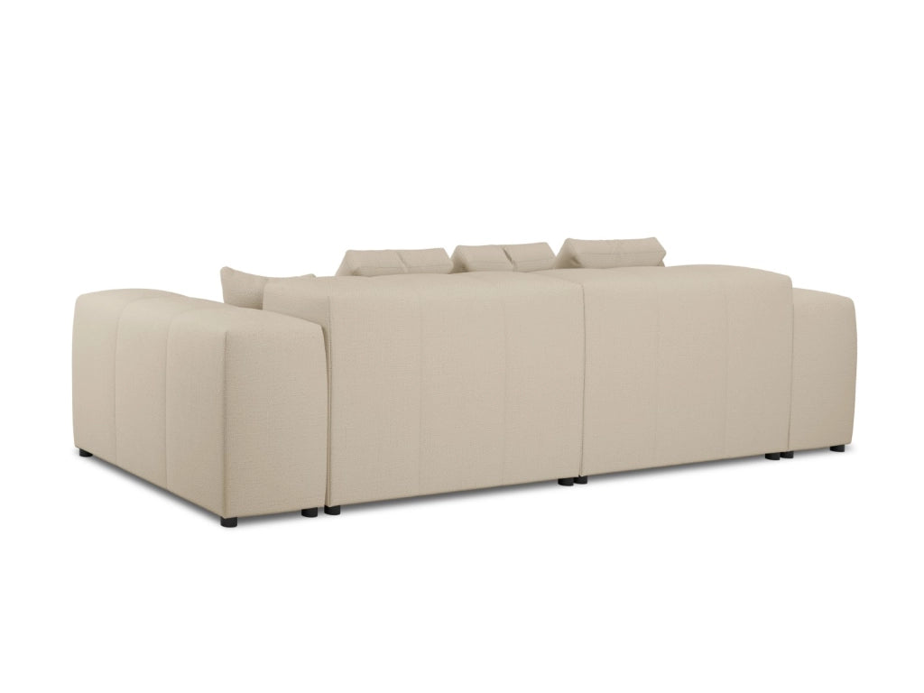 Cosmopolitan Design - Divano modulare "Rome" 3 posti in tessuto strutturato beige 