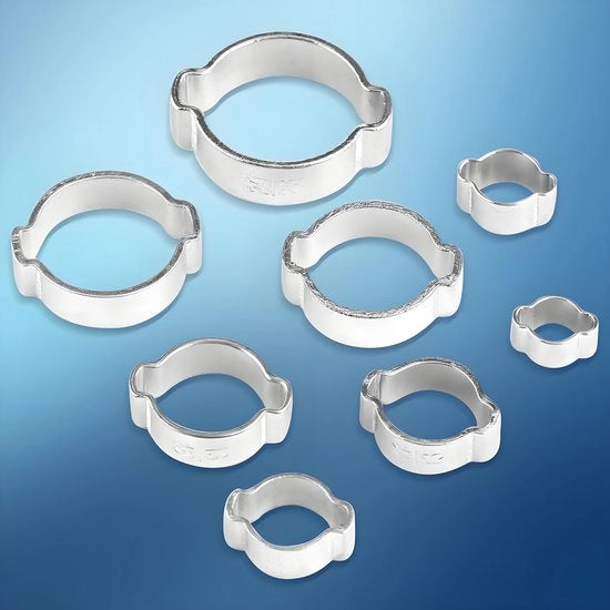 Assortimento di Chiusure per Tubi in Acciaio Inossidabile - 10 pezzi - Chiusure ad Aderenza Regolabile - Chiusure a Due Ore - Dimensioni 5-23 mm - Ideali per Sfioratori - Chiusura per Tubi