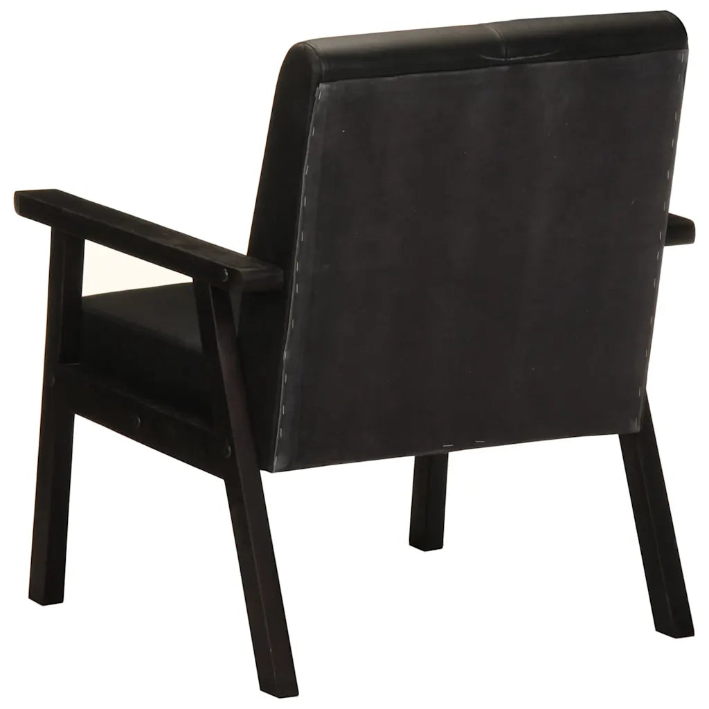 Poltrona Nera in Vera Pelle  cod mxl 18951