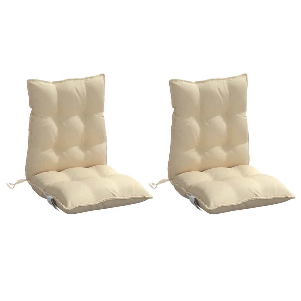Cuscini per Sedia Schienale Basso 2 pz | Cuscini per sedie Beige in Tessuto Oxford