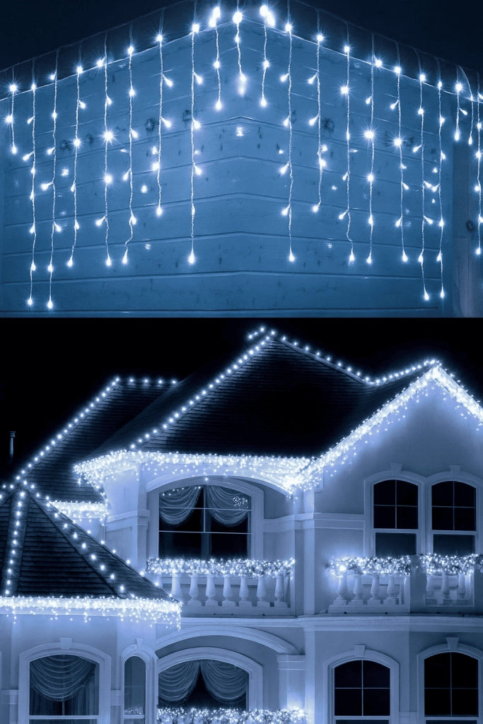 Cascata di Luci LED 4x0,60 Metri per Interni ed Esterni COLORE LED: BIANCO FREDDO