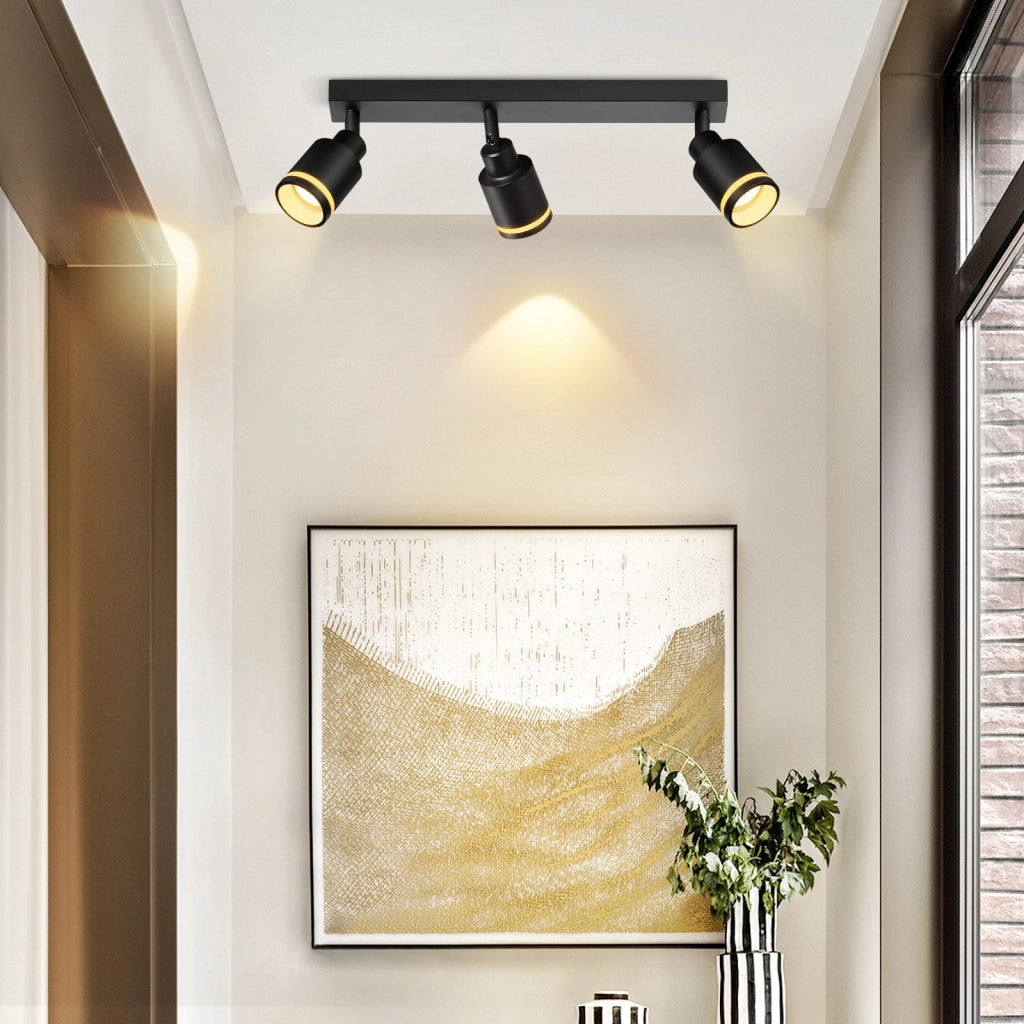 ZMH Faretto da soffitto 3 fiamme giratori 355° a sospensione moderni per corridoio camera letto