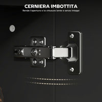 Armadietto a Specchio per Bagno 54x15,2x55,3 cm con Ripiano Aperto in Legno Nero