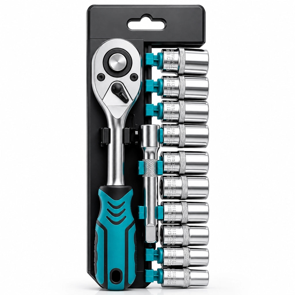 Set 12 Chiavi a Bussola 1/2" con Cricchetto e Prolunga 125 mm VHT02527