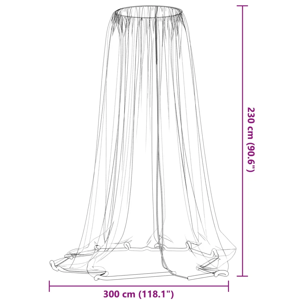 Zanzariera per Ombrellone 220 Rete Nera ¦µ300x230 cm CFW6446400