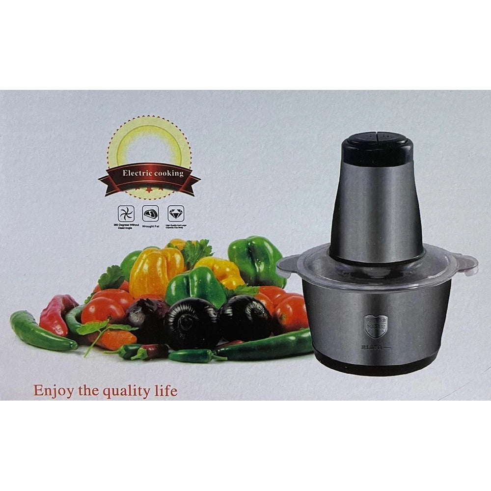 Trade Shop - Tritatutto Robot Da Cucina Elettrico Multifunzione In Acciaio 3lt Per Verdure Frutta Carne -