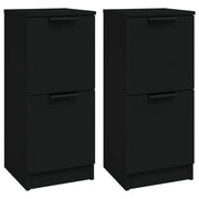 Credenze 2 pz | Madia | Buffet da pranzo | Armadio da pranzo Nere 30x30x70 cm in Legno Multistrato