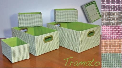 Scatola biancheria organizer in stoffa tramata 5 pezzi