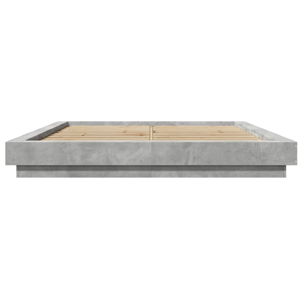 Giroletto Luci LED Grigio Cemento 150x200 cm Legno Multistrato