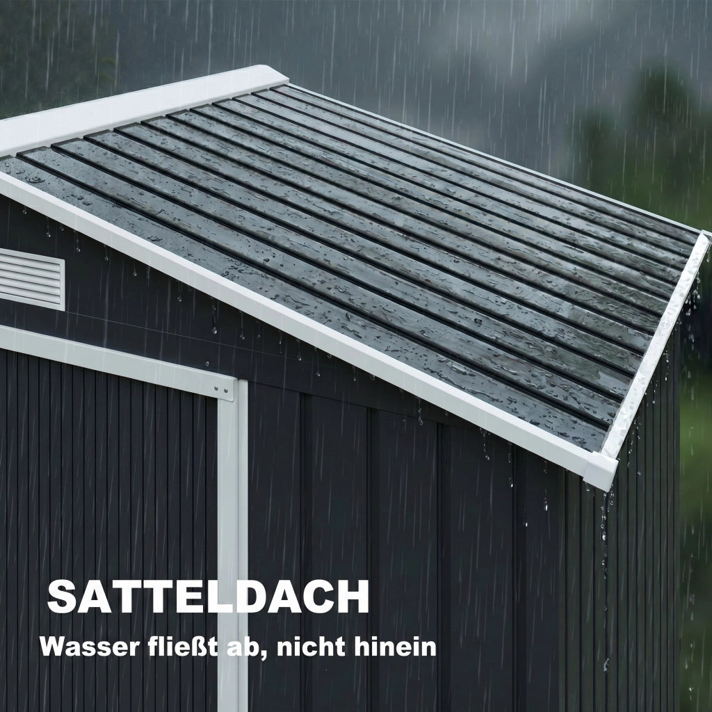 Casetta da giardino con porte scorrevoli ¨C Xylo ¨C Metallo grigio antracite 213x130x185cm