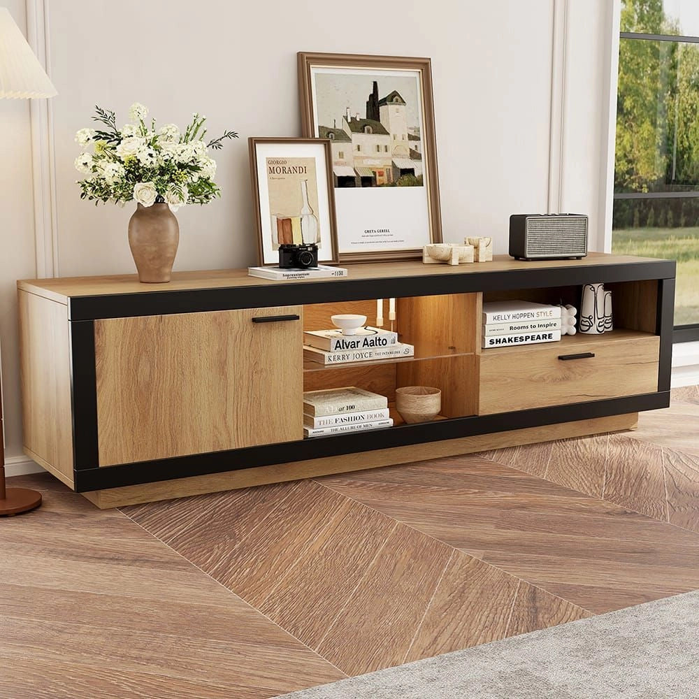 Media center gaming - Xylo - Nero/quercia vetrine per 70"