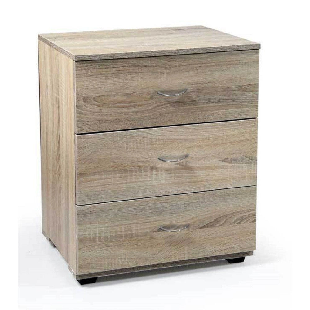 Trade Shop - Mobile Cassettiera Gaia Legno Rovere 3 Cassetti 50x40x64cm Design Moderno 769474 -
