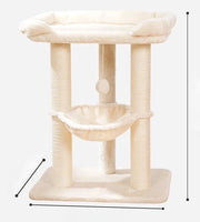 Catena di supporto per gatti 112 cm altezza (beige/bianco)